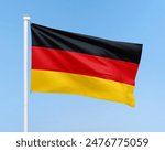 Waving German flag. German national flag illustration