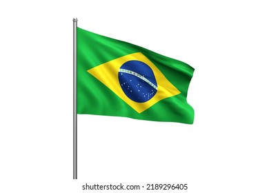 Waving Green Flag Of Brazil