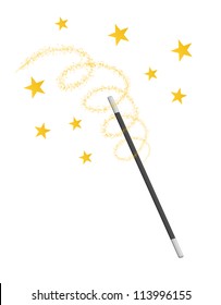 Waving Magic Wand Isolated On White Background