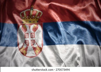 Waving And Shining Serbian Flag