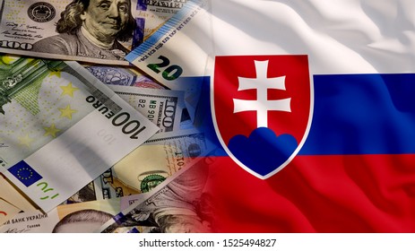 Waving Slovakia And Money Flag