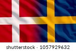 Waving Sweden and Denmark Flag