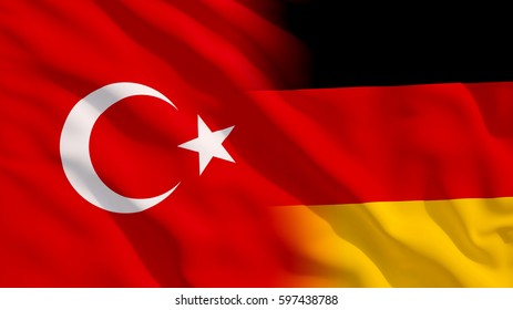 Waving Turkey And Germany Flag