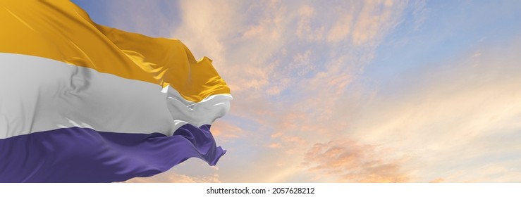 Waving Women's Suffrage, United States Flag With. Right Of Women To Vote In Elections. 3d Illustration