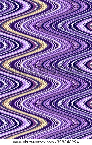 Wavy abstract of many contiguous vertical S-curves, mostly blues and violets, for decoration or background with motifs of fluidity or repetition