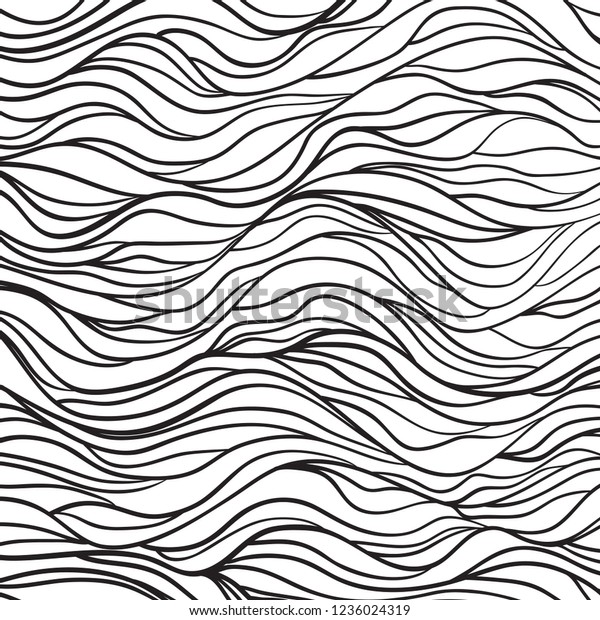 Wavy Background Hand Drawn Waves Stripe Stock Illustration 1236024319