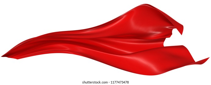 Wavy fabric on a white background. Image is isolated. 3D rendering.