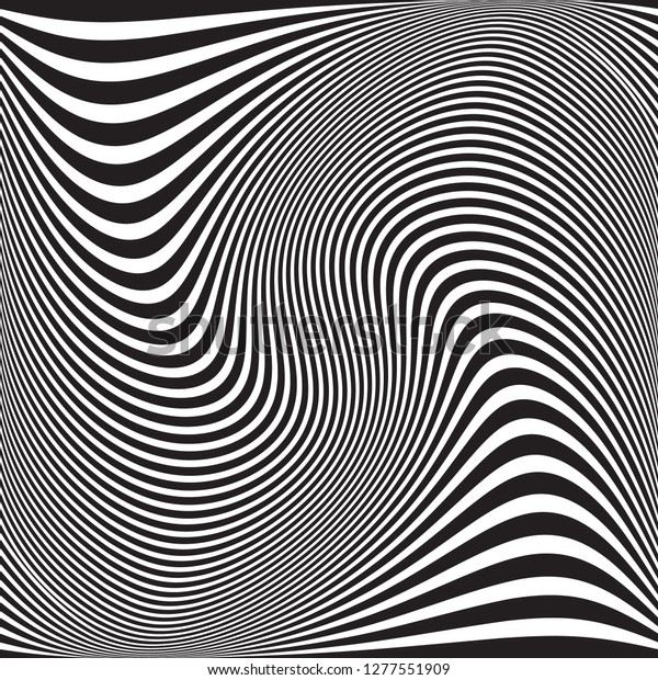 Wavy Geometric Pattern Abstract Black White Stock Illustration ...