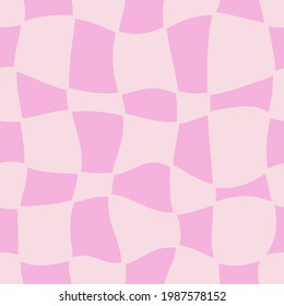 Wavy Shape Checkered Seamless Pattern Design.