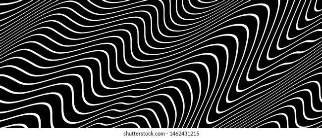 Wavy Thin Line Black White Background Stock Illustration 1462431215 ...