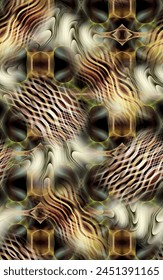 wawing pattern with abstract design allover brown
