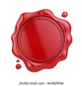 Wax Seal Isolated On White Background. 3d Illustration