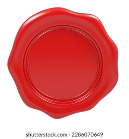 waxseal red wax seal 3d illustration - Shutterstock ID 2286070649