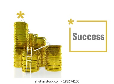 Way Success Concept Ladders On Gold Stock Illustration 192674105 ...