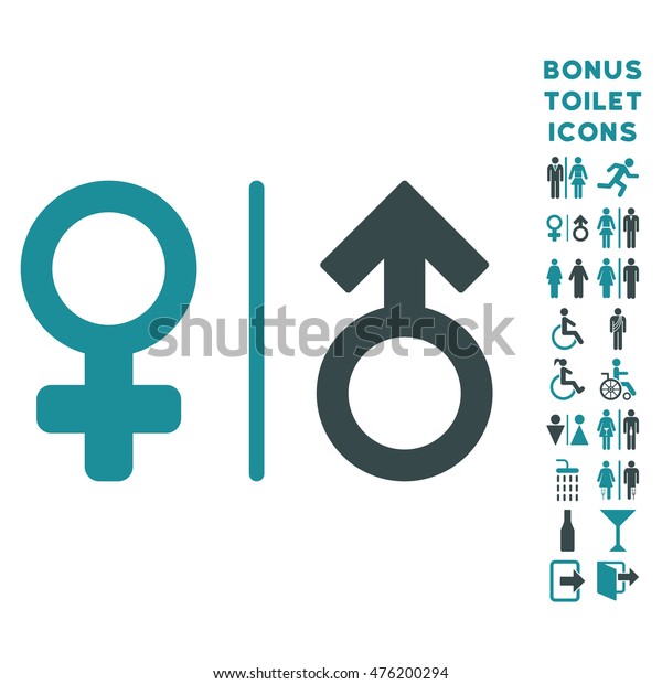 Wc Gender Symbols Icon Bonus Male Stock Illustration