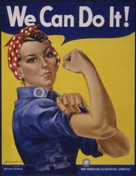 We Can Do It!' World War 2 Poster Boosting Morale Of American Women Contributing To The War Effort. It Was Created By J. Howard Miller For Westinghouse Company In 1942.