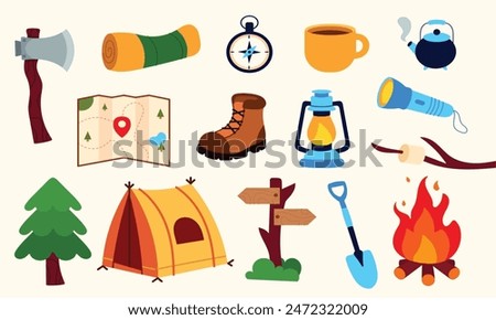 We craft good quality flat vector illustration assets which always visually appealing. In this series, we present you Camping Equipment Illustration Pack. You can use it for your projects such as web 