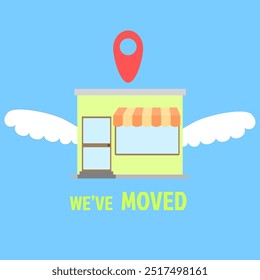 We have moved announcement icon. Store move to new location. Shop new location.  - Powered by Shutterstock