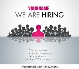 We Are Hiring background for your hiring posters and flyer. Simple and clean design with a lot of human shapes and space for your job details. - Powered by Shutterstock