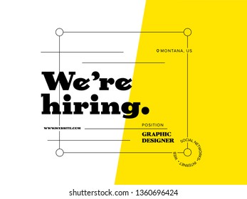 We are Hiring Design Template. Hire Graphic Designer Banner Design. - Powered by Shutterstock