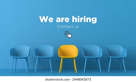 we are hiring, row of chairs for job candidates - Powered by Shutterstock