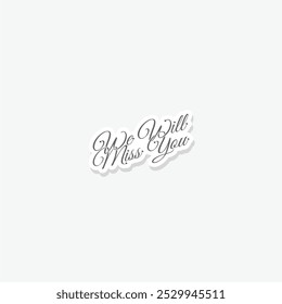 We ll miss you hearts icon sticker isolated on gray background - Powered by Shutterstock