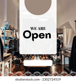 We are open sign sample illustration. We are open door sign. We are open board.