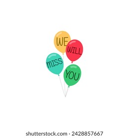 We will miss you balloons icon isolated on white background - Powered by Shutterstock