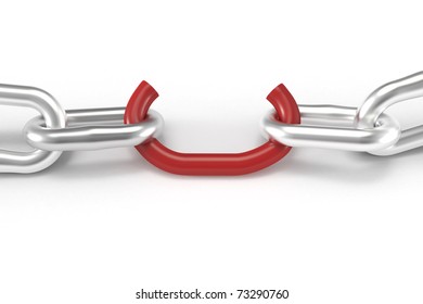 Weak Red Chain Link Close Stock Illustration 73290760 | Shutterstock