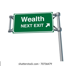 wealth Financial freedom rich independance Sign finances stocks isolated