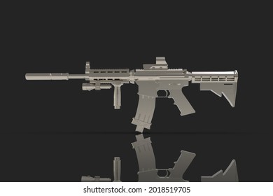 Weapon Machine Gun M4 Carbine 3d Render