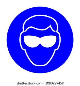 Wear Goggles Icon Isolated On White Background, Eye Protection Safety Sign