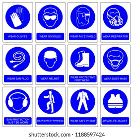 Wear safety icon, industrial warning sign - Powered by Shutterstock