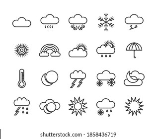 Set Vector Weather Icons Weather Forecast Stock Vector (Royalty Free ...