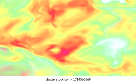 Weather Forecast Heat Map. Atmosphere Front Motion. Warm And Cold Air Masses Visualization. Fluid Motion.