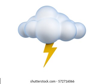 Weather Icon Lightning 3d Rendering