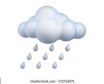 Weather Icon Rain 3d Rendering