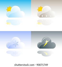 Weather Icons Collection Bitmap Illustration Stock Illustration ...