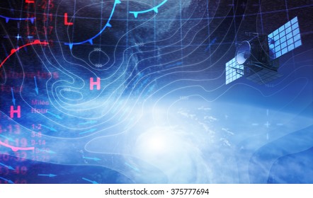 Weather Map In Space And Satellite