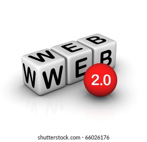 web 2.0 icon isolated on white