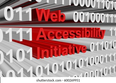 Web Accessibility Initiative In The Form Of Binary Code, 3D Illustration