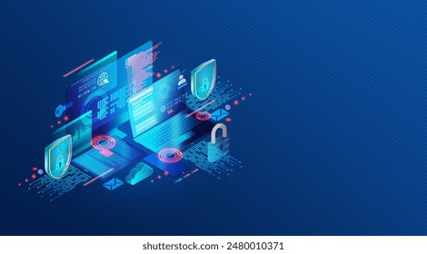 Web Application Security Concept - WAS - Measures and Practices to Protect Web Applications from Vulnerabilities and Unauthorized Access - 3D Illustration