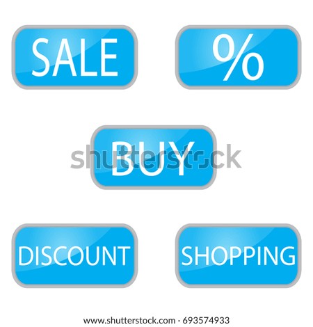 Web button for shooping and online shop. Discount and buy buttons. sale and shopping buttons. illustration