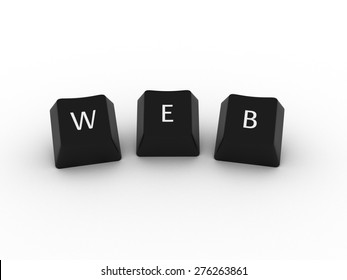 WEB Computer Keys on white background