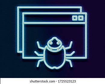 Web Crawler Line Icon isolate botnet pattern background