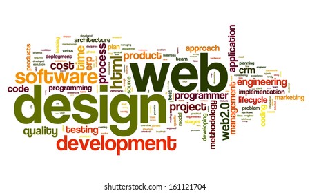 Web Design Concept In Word Tag Cloud On White Background