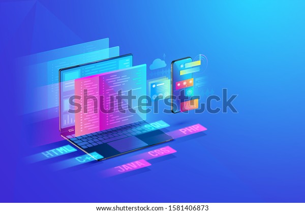 Web Development Application Design Coding Programming: ilustrações ...