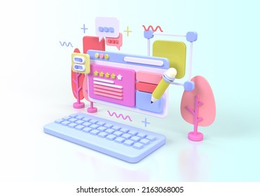Web Development Ui Ux Design Concept Stock Illustration 2163068005 ...