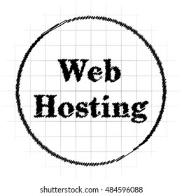 Web hosting icon. Internet button on white background.