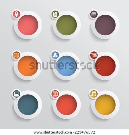 Web icons set with spaces for text.